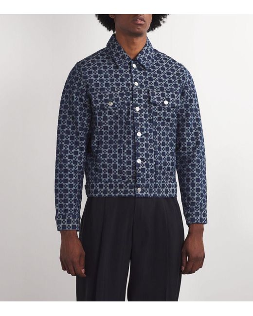 Sandro Blue Jacquard Denim Jacket for men