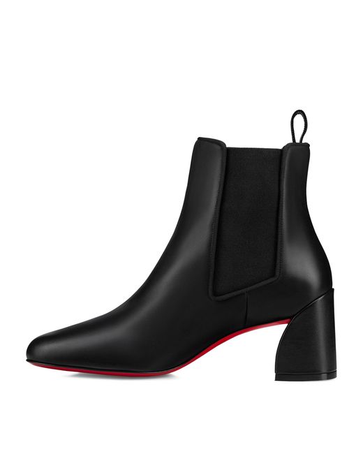 Christian Louboutin Turelastic Leather Ankle Boots 55 in Black | Lyst