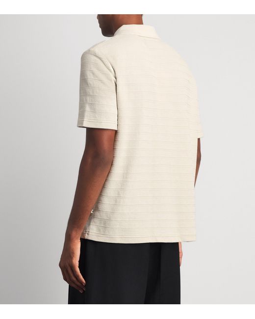 Samsøe & Samsøe White Organic Cotton Rib-Kit Sajase Polo Shirt for men