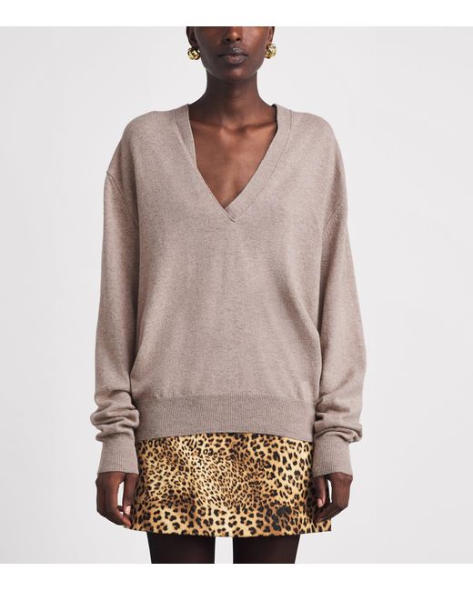 Source Unknown Brown Cashmere-Wool Half-Twist Byrone Sweater