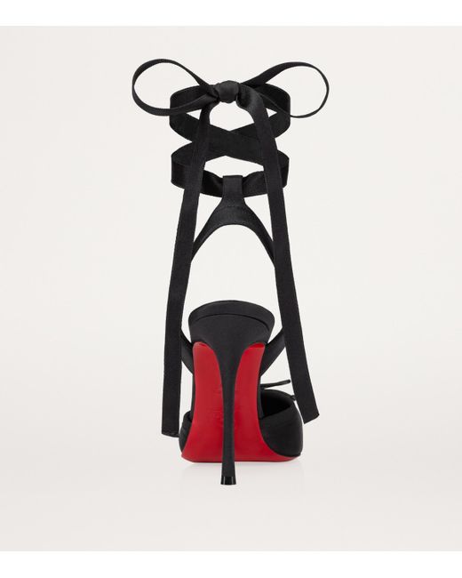 Christian Louboutin Black Cassia Lace-Up Satin Pumps 100