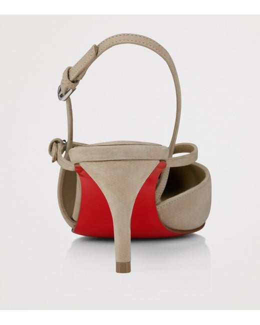 Christian Louboutin Natural Twistissimo Nubuck Leather Slingback Pumps 60