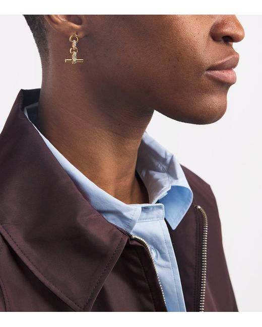 Tilly Sveaas Metallic Plated Crystal T-Bar Earrings