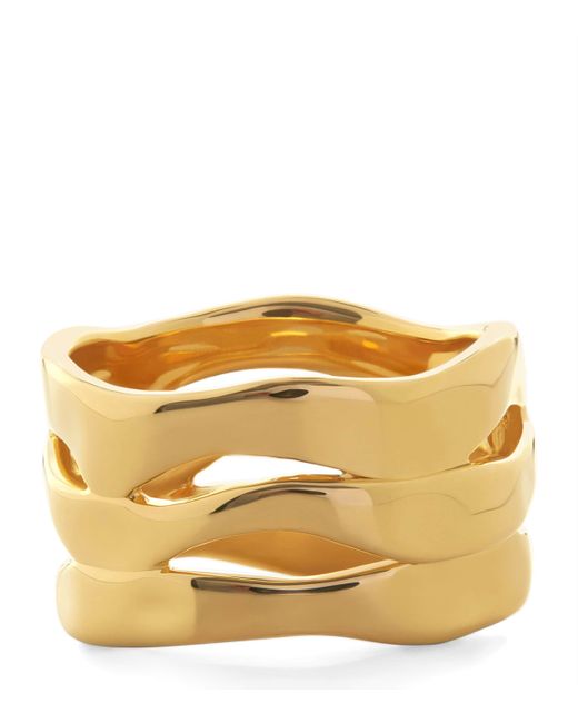 Monica Vinader Metallic Vermeil Wave Triple Ring