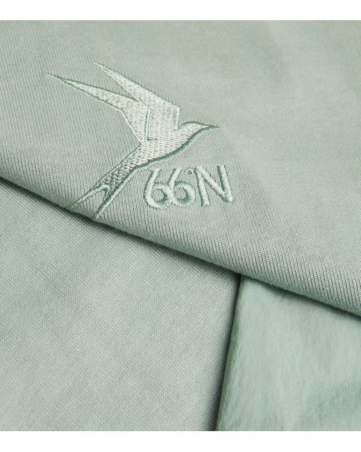 66 North Green Cotton Technical-Trim Hybrid Kría T-Shirt for men