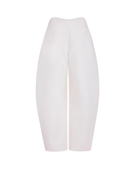 Alaïa White Wool Crepe Round Trousers