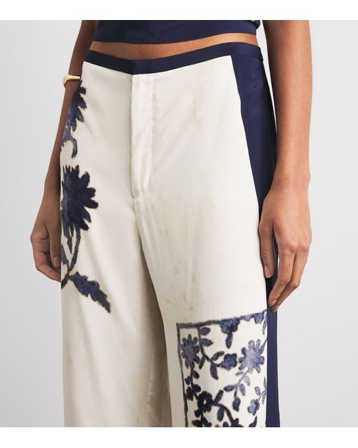 Sir White Philippa Printed Wide-Leg Trousers