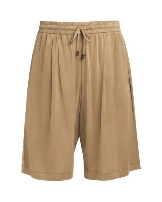 Giorgio Armani Natural Drawstring Bermuda Shorts for men
