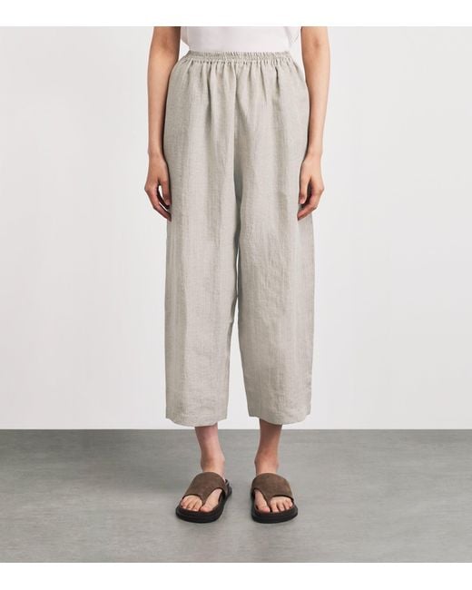 Eskandar Gray Linen-Blend Japanese Trousers