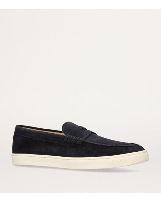 Brunello Cucinelli Black Suede Hybrid Loafers for men