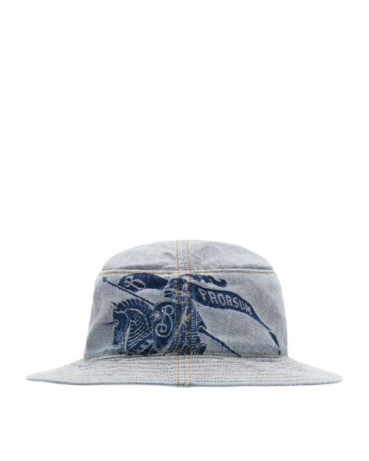 Burberry Blue Denim Ekd Bucket Hat for men