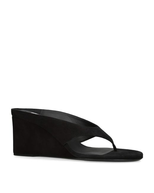 Alaïa Black Suede Cube Wedge Sandals 75