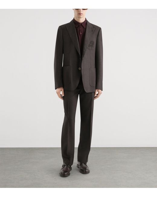 Dolce & Gabbana Black Portofino Wool Canvas Blazer for men