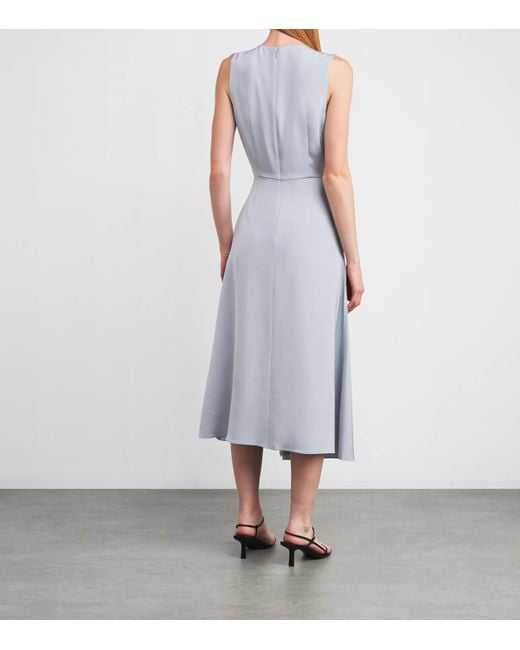 Adam Lippes Blue Silk Crepe Lynn Midi Dress