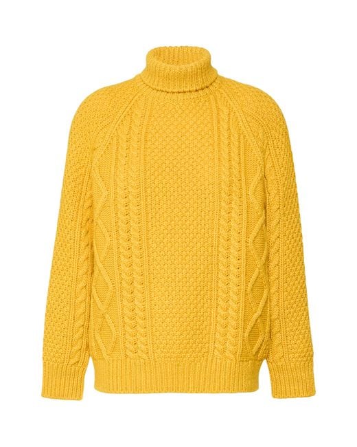 Weekend by Maxmara Yellow Wool-Blend Rollneck Sweater