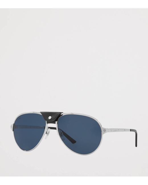 Cartier Blue Metal Ct0034S Aviator Sunglasses for men