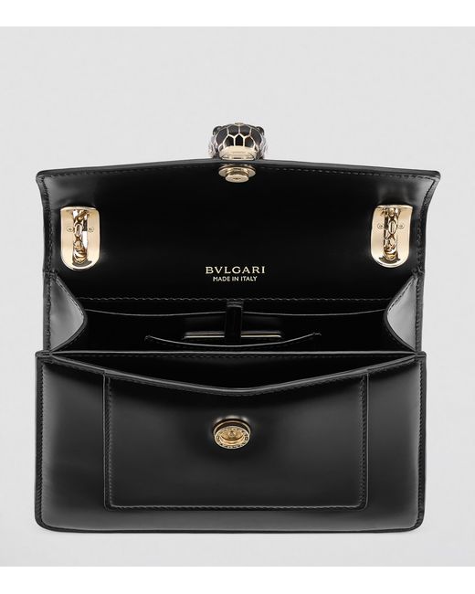 BVLGARI Black Leather Serpenti Forever Cross-Body Bag
