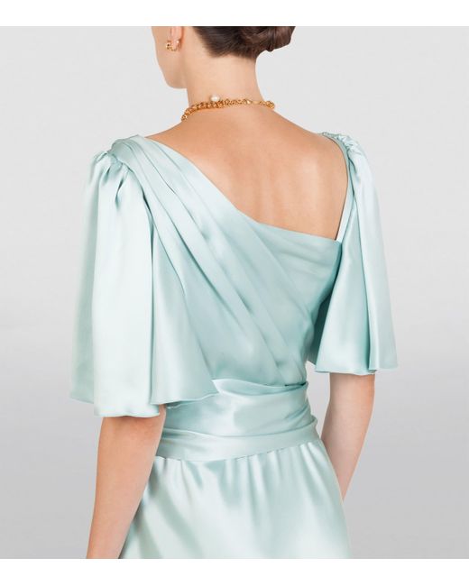 Dolce & Gabbana Blue Silk Belted Dress