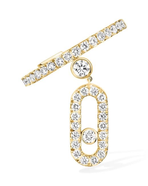 Messika Metallic Move Uno And Diamond Single Drop Pendant Pavé Ear Cuff