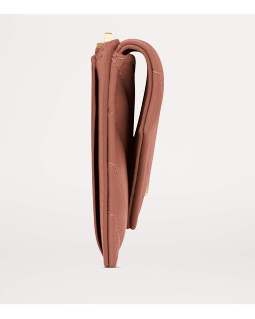 Saint Laurent Pink Leather Fragments Flap Card Holder