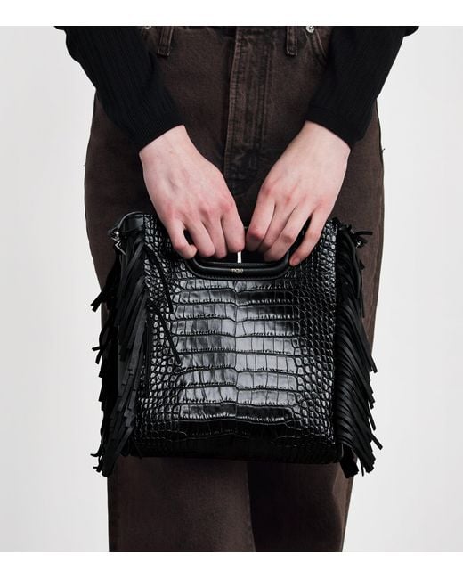 Maje Black Leather M Cross-Body Bag