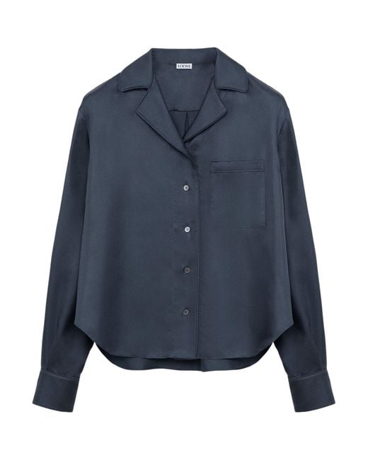 Loewe Blue Silk Pyjama Shirt