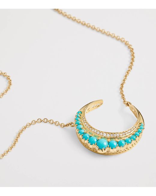 Jacquie Aiche Metallic Small, Diamond And Crescent Moon Necklace