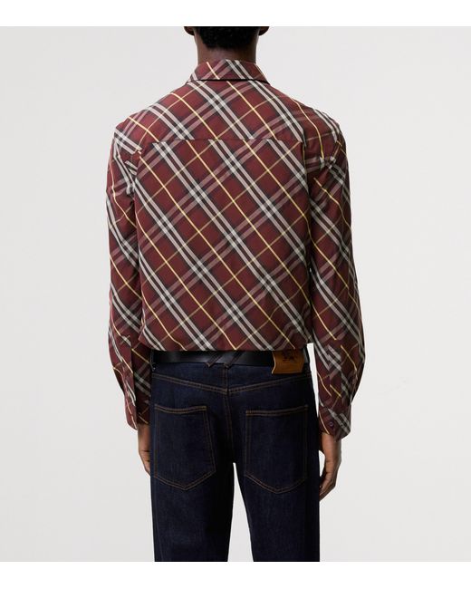 Burberry Brown Cotton Check Shirt for men