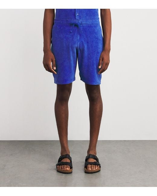 Vilebrequin Blue Cotton-Blend Terry Bolide Bermuda Shorts for men