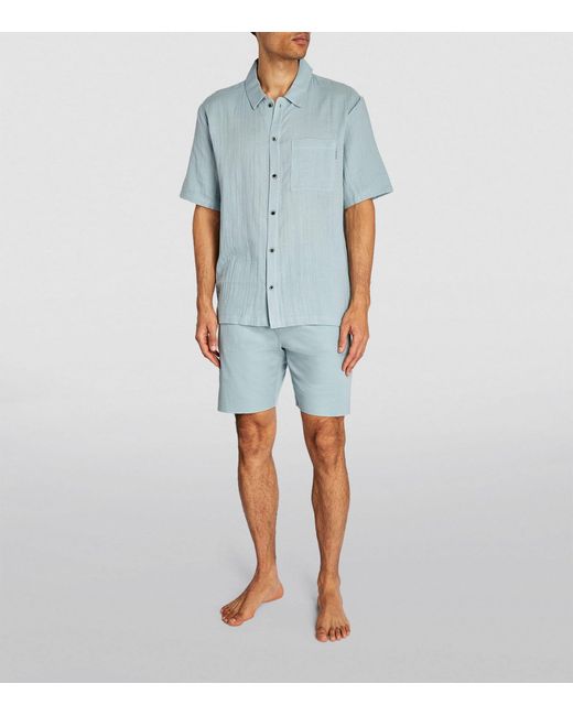 Calvin Klein Blue Cotton Pyjama Shirt for men