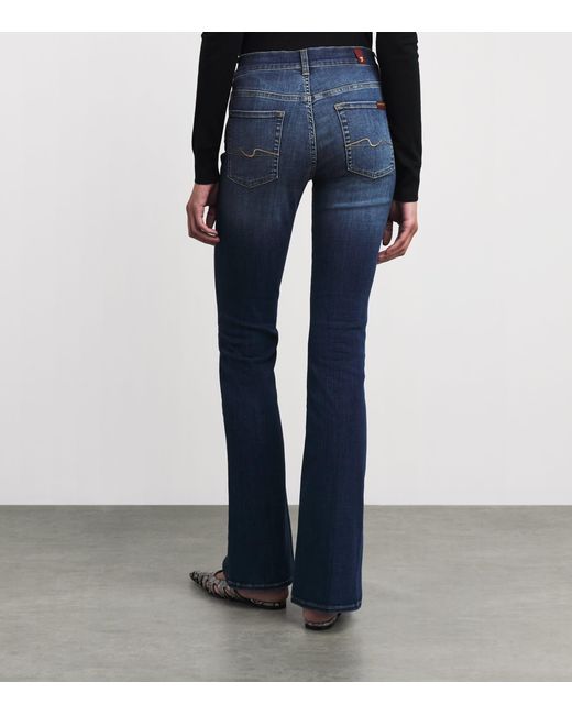 7 For All Mankind Blue Bair Mid-Rise Bootcut Jeans
