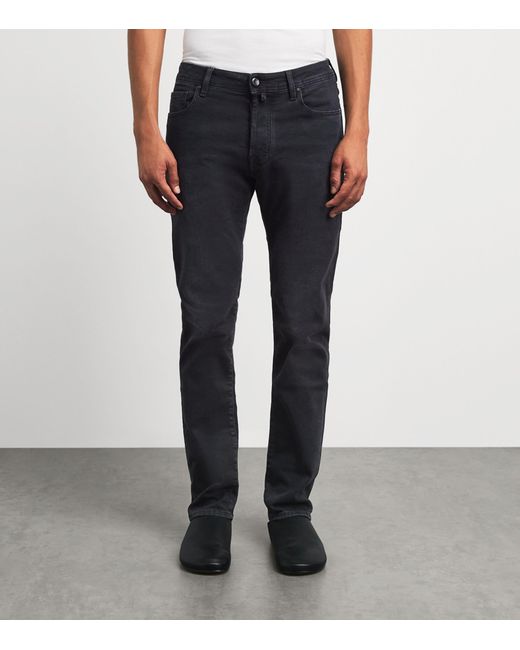 Jacob Cohen Blue Cotton-Modal Bard Slim Jeans for men