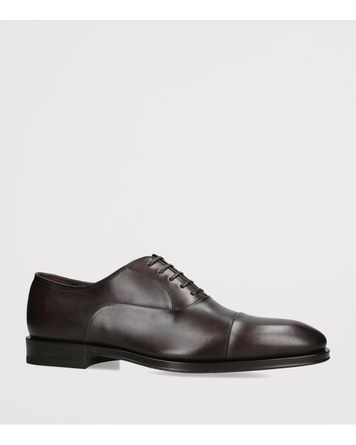 Ferragamo Brown Leather Toronto Derby Shoes for men
