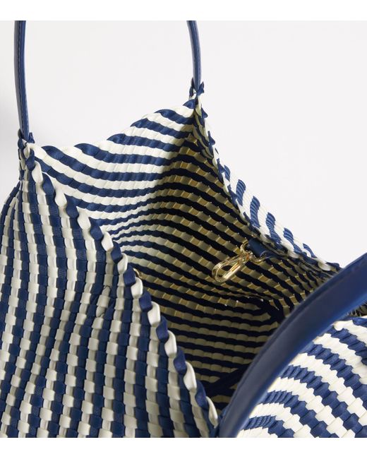 Harrods Blue Neoprene Woven East-West Tote Bag