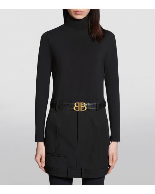 Balenciaga White Calfskin Logo Belt