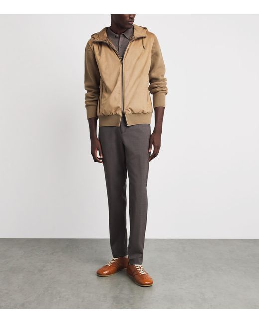 Herno Brown Wool Hybrid Hooded Jacket for men
