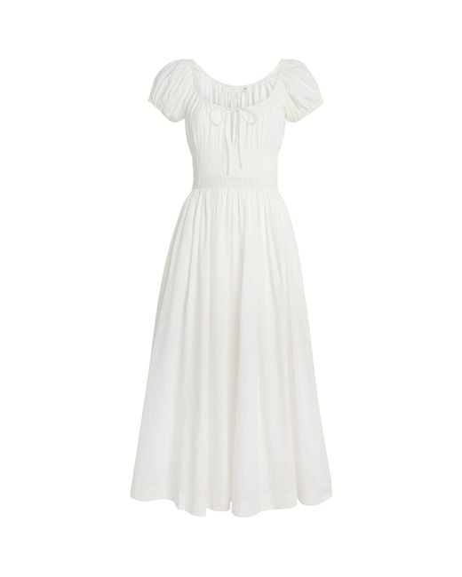 Doen White Organic Cotton Quinn Midi Dress