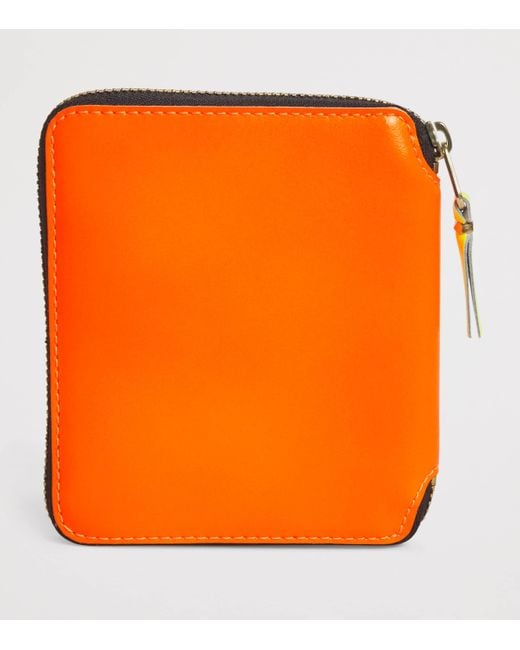 Comme des Garçons Orange Medium Leather Super Fluo Wallet for men