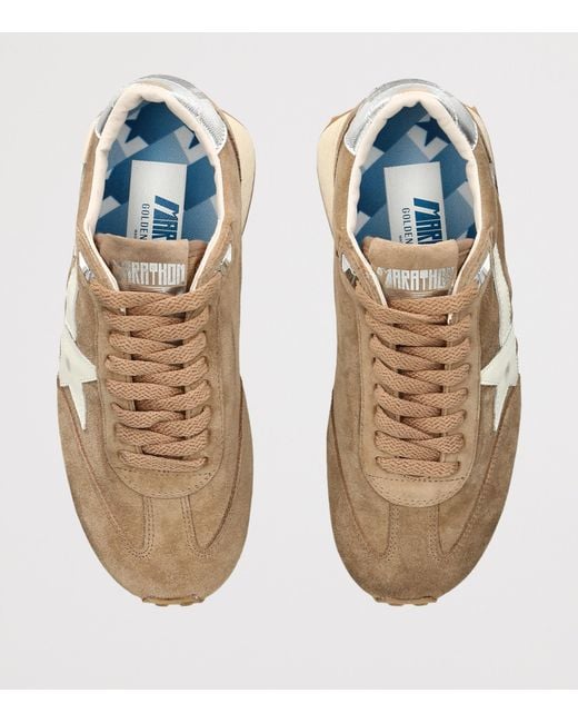 Golden Goose Deluxe Brand Natural Suede Marathon Sneakers