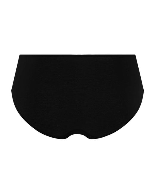 Hanro Black Cotton Lace-Detail Rosaria Briefs