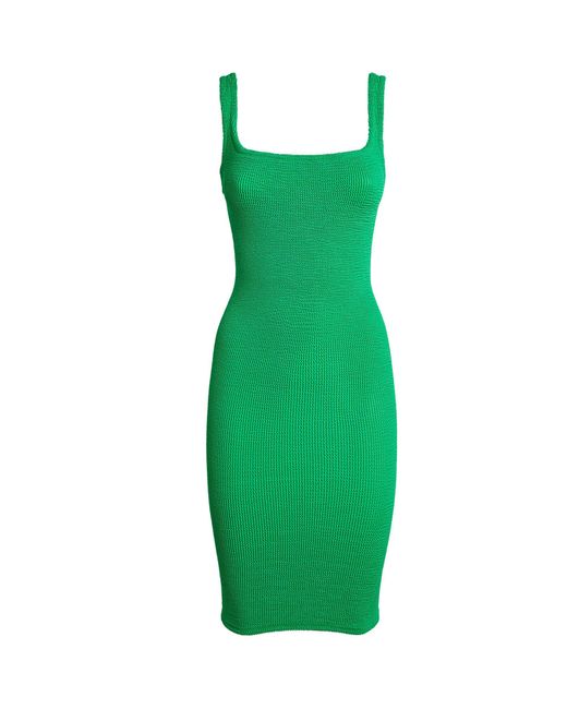 Hunza G Synthetic Square-neck Tank Dress in Green - Lyst