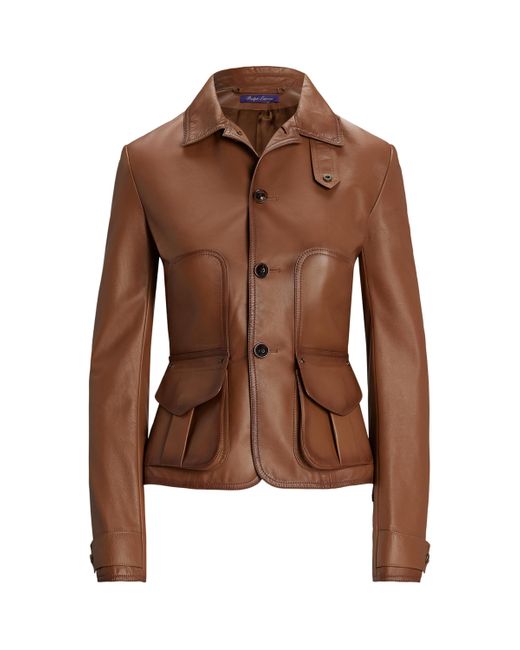 Ralph Lauren Brown Lambskin Naylor Jacket