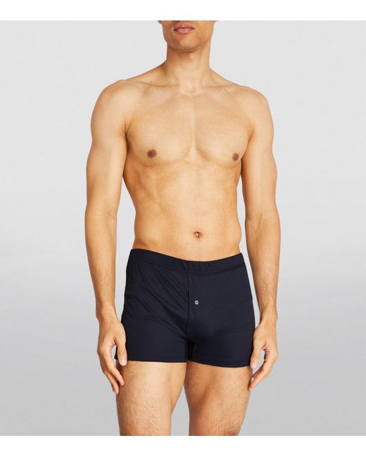 Zimmerli of Switzerland Blue 286 Sea Island Boxer Briefs for men