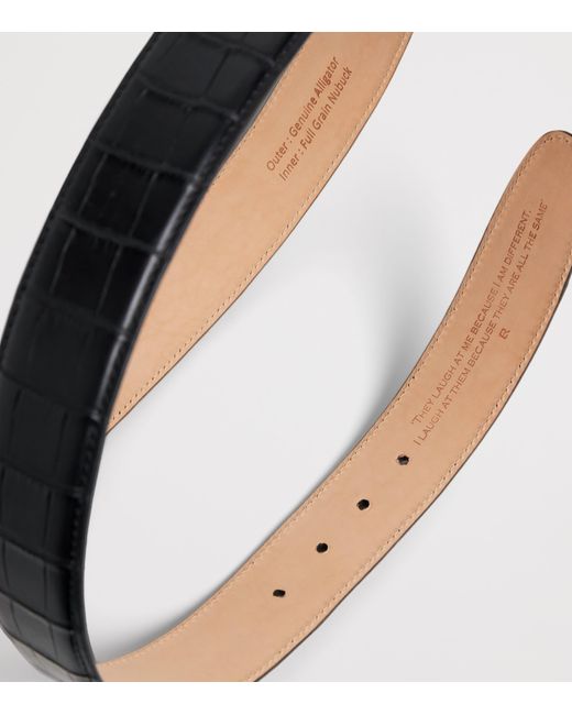 Elliot Rhodes Black Alligator Leather Belt for men