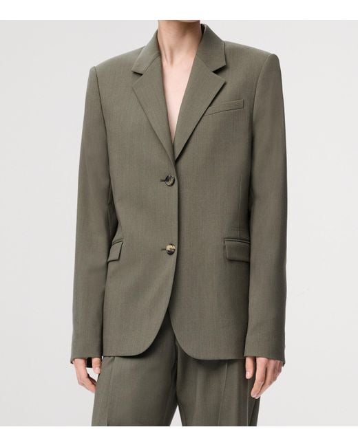【関税&送料込】Loewe Loewe Single-Breasted Jacket In Wool Loewe Wool-Blend Single-Breasted Jacket in Green | Lyst
