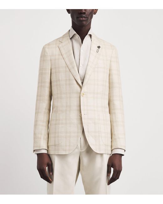 Lardini Natural Wool Check Blazer for men