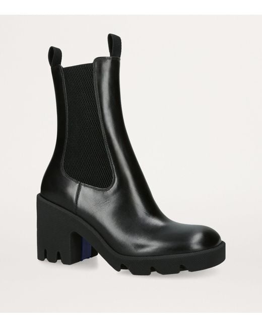 Burberry Black Leather Stride Boots 85
