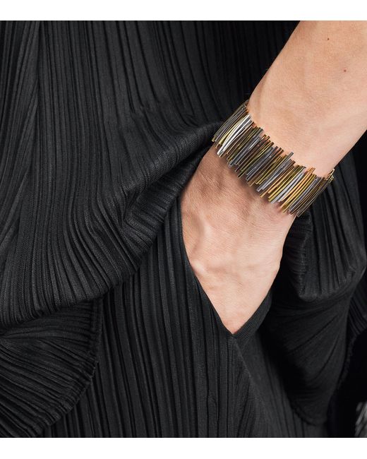 Suzanne Kalan Natural Mixed Classic Golden Jagged Wide Cuff