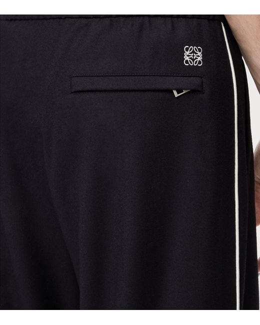 Loewe Blue Wool-Blend Drawstring Trousers for men