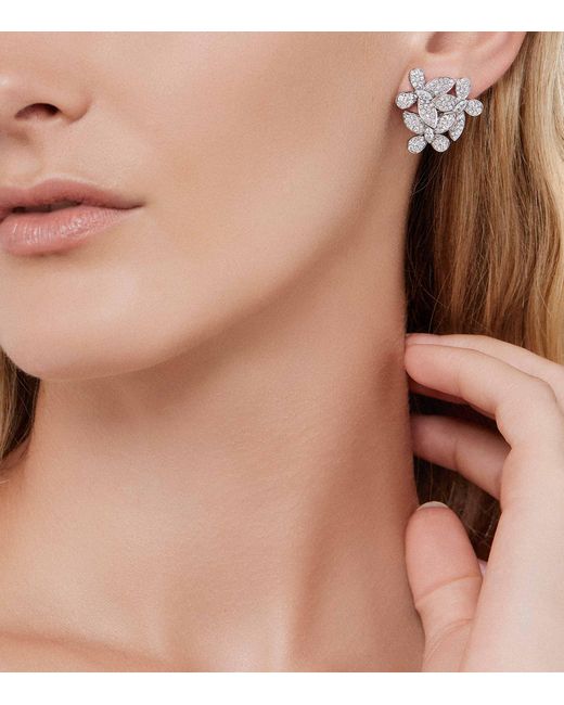 Graff White And Diamond Triple Butterfly Clip-On Earrings